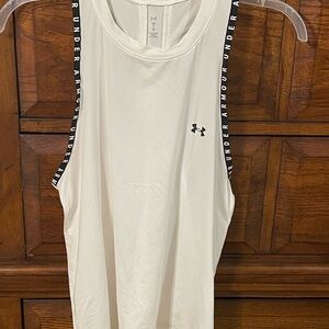 Under Armour White Women's Logo Muscle Tank with Black Trim